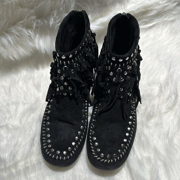 ASH Spirit Studded Suede Fringe Ankle Boots Size 39/8-8.5. B66 - Picture 4 of 10
